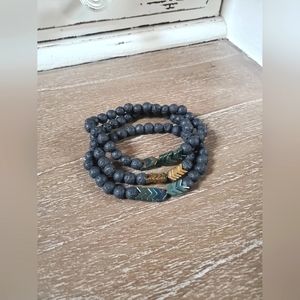 Lava stone bracelet set of 3